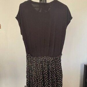 Polka Dot 2 in 1 Look Dress, Black & White, Size M, NEW with Tags, Lascana Pure